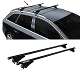 Menabo Grundtäger Querträger Dachträger Kompatibel mit Ford Focus IV Active 2019-2022 | TÜV Fahrradträger Dachgepäckträger Dachboxen Relingträger Dachteile Aluminium 2 Teilige Schwarz