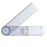 Goniometer Physiotherapie, PVC Medizinischer Winkelmesser 360° Winkel Transparenter Gelenkmesser Spinal Lineal Winkellineal für Physiotherapie, Sporttherapie
