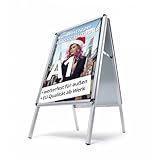 net-xpress® A1 Kundenstopper OUTDOOR wetterfest außen | verzinkte Metallrückwand, 32mm Profile | Werbeaufsteller Gehwegaufsteller Plakatständer Kundenstopper A1 wetterfest | Schutzfolien doppelseitig