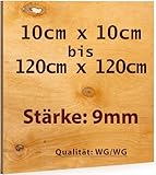Sperrholz-Platte 50x50 cm | Stärke: 9mm | Multiplex Zuschnitt Birke | Qualität WG/WG - ideal und günstig außerhalb des Sichtbereichs