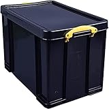 Really Useful 84L Kunststoff-Aufbewahrungsbox (recycelt, robust, stapelbar, 84 Liter, BxTxH 444 x 710 x 380 mm) schwarz [IMPORT]