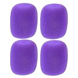 BESPORTBLE 4 Stück Mikrofonabdeckung Verdickte Schaumstoffhülle für Mikrofone Waschbare Windschutz für Ktv und Bühnengebrauch Rutschfeste Schutzhülle mit Impact Schutz Lila