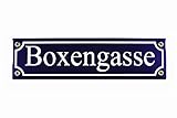 Strassenschild Boxengasse blau 30x8 cm Email Strassen Schild Emaille