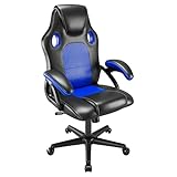Play haha. Gaming Stuhl Bürostuhl Drehstuhl Computerstuhl Arbeitsstuhl Schreibtischstuhl Ergonomischer Stuhl Rennstuhl Lederstuhl PC Gaming Stuhl (Blau)