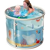 Hitburu Tragbare Wanne Für Die Dusche | Badewanne Zum Entspannen - Große Faltbare Poolwanne Tragbar Für Reisen Outdoor Kinder Erwachsene Camping Warm Kalt