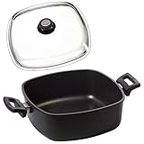 Eurolux Guss-Kasserolle 28x28 cm Induktion Set mit Deckel - 10 cm hohe quadratische Bratenkasserolle 6 Liter mit Antihaft-Beschichtung - Made in Germany