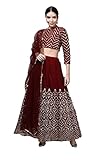 Designer lehenga choli für Damen, indisch, fertig genäht, Partykleid, Rot-1, Large