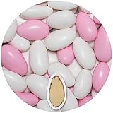 EinsSein 1kg Hochzeitsmandeln Gracile Mix midi weiss-rosa glanz Mandeln Hochzeit Zuckermandeln Bonboniere Confetti Badem sekeri Gastgeschenk Zucker Mandeln Taufmandeln