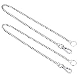 welsberg 2 Stuck Schlüsselanhänger 50 cm Brieftasche Kette, Hosenkette aus Edelstahl, Silber Gliederkette für Männer Frauen mit Karabinerhaken und Schlüsselring