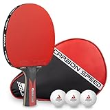 JOOLA Carbon Tischtennisschläger ITTF zugelassener Profi Tischtennis-Schläger für Fortgeschrittene Spieler - Carbowood Technologie, Speed, 5-teilig