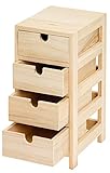 Schubladenturm mit 4 Schüben, Kommode Holzkommode Aufbewahrung