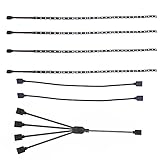 RGB PC Lichtleiste, LED-Leuchten für Gehäusebeleuchtung, Kompatibel Mit ASUS Aura SYNC, ASROCK Aura RGB Gigabyte Über 12V 4pin Header Auf M/B 4 Streifen