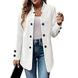 Bolero Strick Cardigan Damen Oversize Strickjacke Reißverschluss Cardigan Twin-Sets Jacken V-Ausschnitt Long Outdoor Sweatshirt Wolljacke Strickjacke Damen Kurz Weiß L