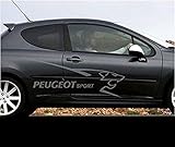myrockshirt 2 x PeugeotLogo Löwe +Schriftzug 100 cm Aufkleber Autoaufkleber Auto Tuning Sticker Aufkleber mit Montage Set inkl. Estrellina-Montage-Rakel® & „Estrellina-Glücksaufkleber®“