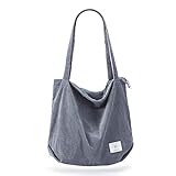 KALIDI cord Tasche Damen Umhängetasche mit Reißverschluss,Groß Shopper Tasche Tote Bag Handtasche Schultertaschen für Arbeit Büro Reisen Einkaufen Schule und Alltag