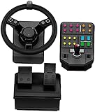 Logitech G Saitek Farm Sim Controller, Farming Simulator Bundle bestehend aus Lenkrad, Steuerkonsole, Gas- und Bremspedal, 900° Lenkbereich, 38+ Tasten, USB-Anschluss, PC/Mac - Schwarz