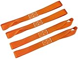 LITTOU KOLOME 1" x 12" Doppelschlaufen Zurrschlaufen Schlaufen Spanngurte für Motorrad, ATV, UTV, Fahrrad - 2300 Lbs (Orange, 4 Stück)