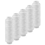 5x50m Leinen Garn Leinenzwirn Flachs Nähfaden robust strapazierfähig Farbwahl, Farbe:weiß