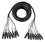 Pronomic Stage MX8/0-10 Sub-Multicore XLR 10m - 8-fach Multicore XLR male auf XLR female - Nummerierte XLR-Steckverbinder aus Metall - Ideal für Tonstudio und Bühne - Länge: 10 Meter - Schwarz