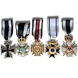 Kaiserliches Medaillen-Set aus dem Ersten Weltkrieg - Eisernes Kreuz 1914, Hohenzollern, Bayern, Roter Adler & Ehrenkreuz Nachbildung