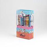 Diddl - Schreibset A6, 1 Notizbuch + 1 Stift + 1 Radiergummi + 1 Lineal + 6 Buntstifte + 1 Bleistiftspitzer + 1 Federmäppchen – Schreibwaren-Set – Geschenkidee für Kinder und Nostalgischer Fan der