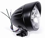 4" Mini Klarglasscheinwerfer matt gerippt Visor für Harley-Davidson