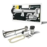 HELLA Drucklufthorn - LKW Hupe - Fanfare - CA30 - 24V - 115dB(A) - Frequenzbereich: 370Hz - Hochton - elektrisch-pneumatisch - ECE - Gehäusefarbe: silber - 3PA 013 410-021