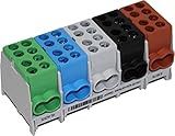 Hauptleitungs Abzweigklemme 5 polig für Hutschiene - VDE GEPRÜFT & MADE IN GERMANY - Strom Verteiler HLAZK5