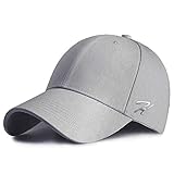 HASAGEI Baseball Cap Herren Damen Basecap Baseball Kappe Reine Farbe Baseboard Baseballkappe Cotton Cap für Tennis Golf Reisen (Grau)