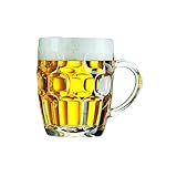 Dajar ARCOROC Bierkrug Glas mit Henkel 570 ml Britannia Halber Liter Bierglas spülmaschinenfest klassisch transparent