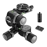 NEEWER 3 Wege Neiger Stativkopf mit 360° Schwenk Arca QR Platte, Millimeter Mikroeinstellung, 3 Achsen Schwenk Neigekopf mit Schnellwechsel für große und feine Dual Modi, Max. Belastung 6kg, TH16
