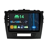 YUNTX 9 Zoll Android 14 Autoradio mit Navi Für Suzuki Vitara 2014-2020 | Octa Core | 6GB 128GB | Eingebaut 4G LTE | CarPlay & Android Auto | DSP | DAB | QLED | Dual Band WiFi | Bluetooth 5.0