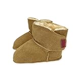 Reissner Lammfelle Engel Babyschuhe aus Lammfell Modell Lyon mit Klettverschluss (1-Klett) beige Hellbraun 22/23