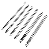 Qianyu 6 Stücke Leder-Locheisensatz 1.5 mm–4 mm Runde Hohlloch Set Nähstanzer Stoff Uhrenarmbänder Locheisen Satz Gürtel Leinwand Kleidung Öse Papierhandwerk DIY Stanzwerkzeug