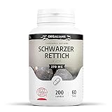 Bio Schwarzrettich - Black Radish - 810 MG/Tag - 200 Kapseln | Ohne Zusätze & Rein pflanzlich