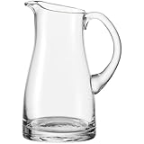 Leonardo Liquid Krug, handgefertigter Glas-Krug, Wasser-Karaffe mit Henkel im klassischen Design, 1300 ml, 065329