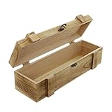 FRANK FLECHTWAREN Präsentkiste, Holztruhe Rustikal, für 1 Flasche, Präsenthülle Geschenkbox