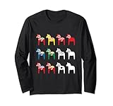 Colorful Schwedische Dala Dalarna-Pferd Pferde dalarnas Langarmshirt
