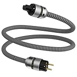 Tertullus HiFi High End Netzkabel C15 Stromkabel HiFi Audio kaltgerätekabel Mit Schukostecker & Kaltgerätestecker (E820, 1.5m)