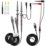 AUTOUTLET 2PCS P6100 100MHz Oszilloskop Probe Kit, mit BNC zu Minigrabber Messleitung Kit, 10: 1 und 1: 1 Umschaltbarer Hochpräziser Scope Oscilloscope Clip Probes