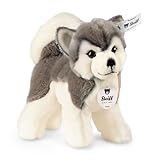 Steiff Kuscheltier Bernie Husky, Süßes Stofftier mit Kunststoffaugen, Kinder, Jungen & Mädchen, Plüschtier 17 cm, Weiß, 104985