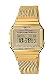 CASIO Damen Digital Quarz Uhr mit Edelstahl Armband A700WEMG-9AEF
