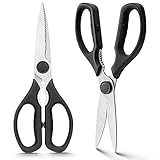 WELLSTAR Küchenschere Multifunktionale Fleisch- und Gemüseschere für den Haushalt Spezielle Hühnerknochenschere, 2 Stück Schwarz
