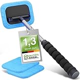 Walser Scheibenreiniger Auto, Qualitätssieger Sehr Gut* Autoscheiben Innenreiniger Teleskop-Funktion 26-42 cm ausziehbar, Windschutzscheiben Reiniger, Auto Scheibenreiniger innen + 2 Mikrofasertücher