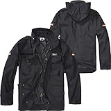 BWuM Feldjacke M65 + Patch & Flaggen, Größe:XL, Farbe:Schwarz