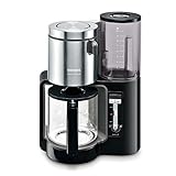 Siemens Filterkaffeemaschine sensor for senses TC86303, Aromaschutz-Glaskanne 1,25 L, für 10-15 Tassen, Abschaltautomatik, Entkalkungssystem, Tropfstopp, schwenkbarer Filterträger, 1160 W, schwarz