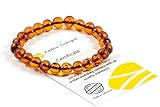AmbreEnergie Armband aus Baltischen Bernstein für Erwachsene (Damen und Herren) auf elastischem Band - 18 cm - Handarbeit aus echten Baltischen Bernsteinperlen