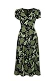 Hell Bunny Gaia Dress Frauen Langes Kleid schwarz/grün L 100% Viskose Abendkleider, Romantik