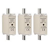 Heschen NH Sicherungseinsatz NH000 50A gG Frontanzeige Kombimelder, 3 Stück