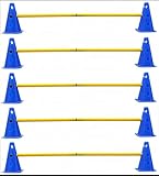 Steckhürdenset - 5 er Set für Koordinationstraining Agility Hundesport Pferdesport Zubehör Lochkegel Fussball Pylone Stangen Lochkegel für Trainingsübungen Trainingszubehör